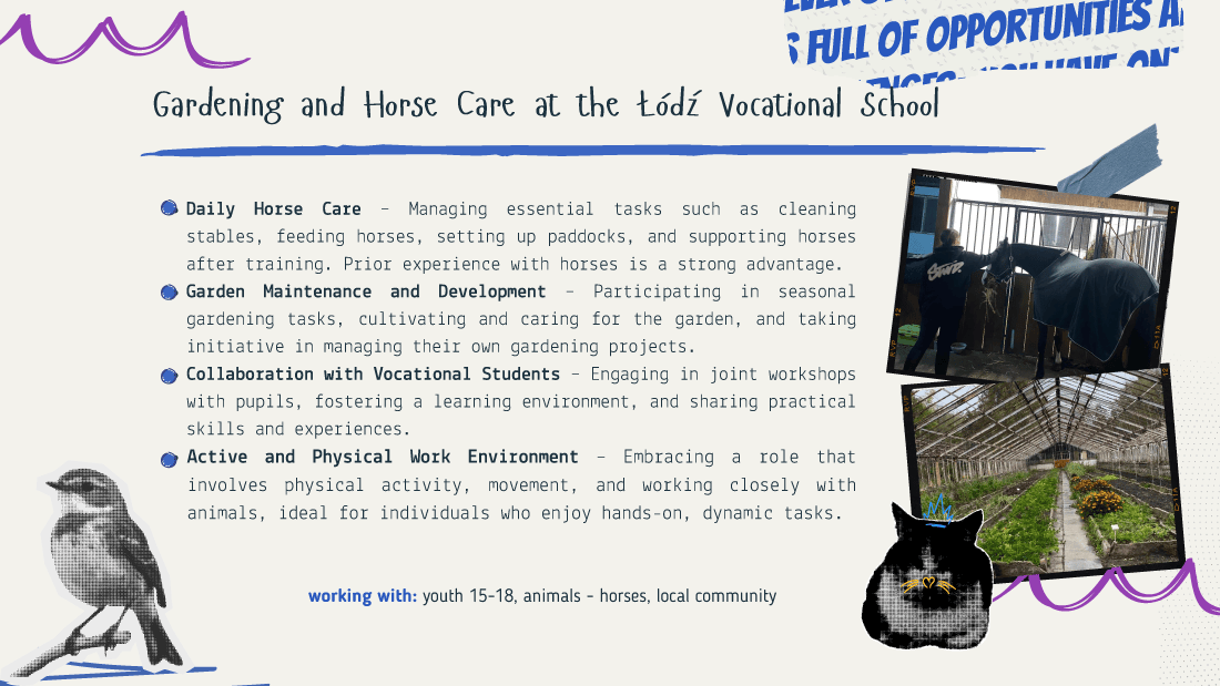 ESC Recrutation - Gardening and Horse Care at the Łódź Vocational School